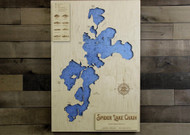 Spider Chain (1,604 acres) - Wood Engraved Map