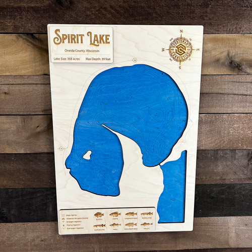 Spirit (368 acres) - Wood Engraved Map
