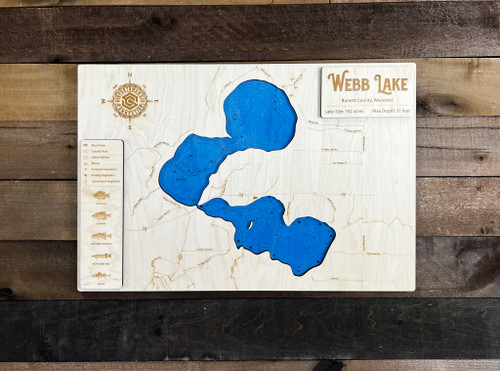 Webb (762 acres) - Wood Engraved Map