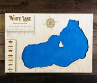 White (1,026 acres) - Wood Engraved Map