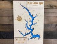 Mill Creek - Wood Engraved Map