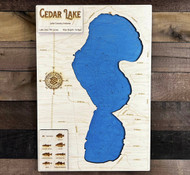 Cedar (781 acres) - Wood Engraved Map