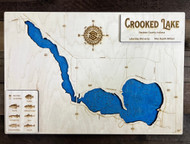 Crooked (828 acres) - Wood Engraved Map