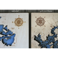 Wood engraved map coating
