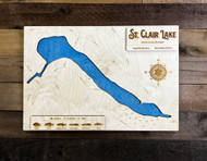 St. Clair - Wood Engraved Map