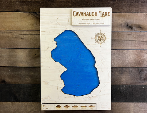 Cavanaugh (199 acres) - Wood Engraved Map