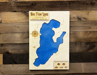 Big Fish (105 acres) - Wood Engraved Map