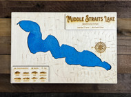 Middle Straits - Wood Engraved Map