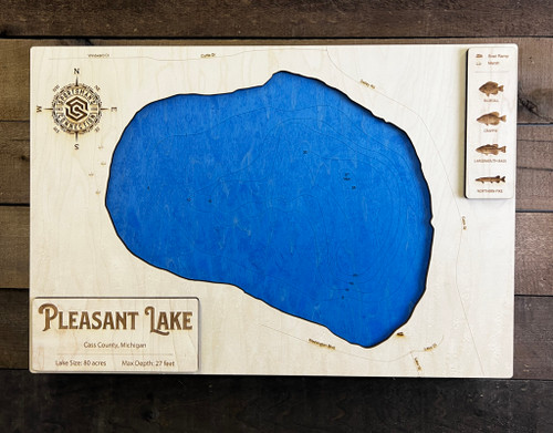 Pleasant (80 acres) - Wood Engraved Map