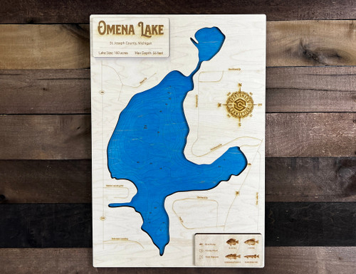 Omena - Wood Engraved Map