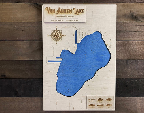 Van Auken - Wood Engraved Map
