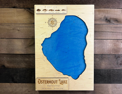 Osterhout - Wood Engraved Map