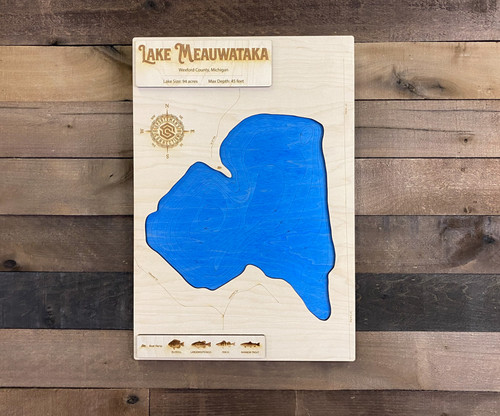 Meauwataka - Wood Engraved Map