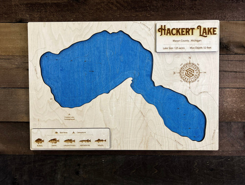 Hackert (Crystal) - Wood Engraved Map