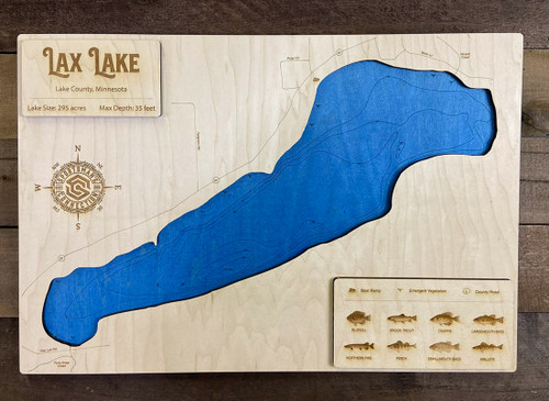 Lax - Wood Engraved Map