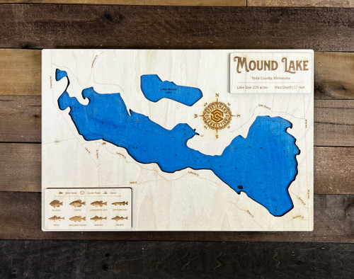 Mound - Wood Engraved Map