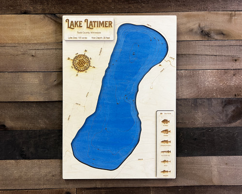 Laitimer - Wood Engraved Map