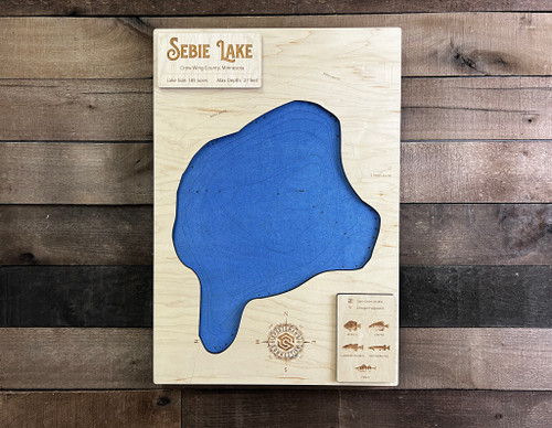 Sebie - Wood Engraved Map