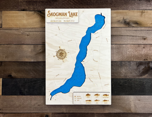 Skogman - Wood Engraved Map
