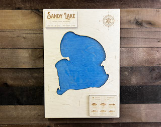 Sandy (Carlton) - Wood Engraved Map
