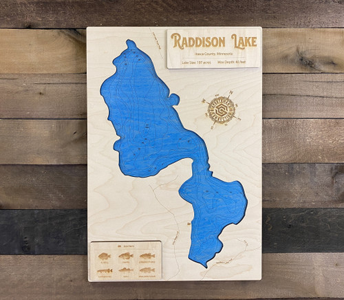 Raddison - Wood Engraved Map