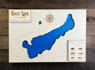 Bass (near Biwabik) - Wood Engraved Map