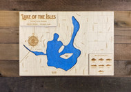 Lake of the Isles - Wood Engraved Map