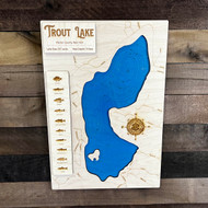 Trout (237 acres) - Wood Engraved Map