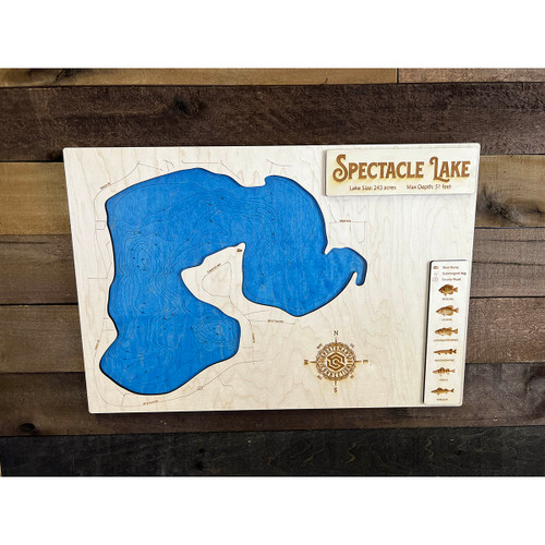 Spectacle - Wood Engraved Map
