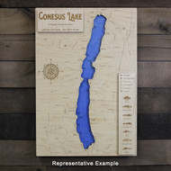 Wood Engraved Map New York example