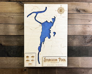 Sturgeon Pool - Wood Engraved Map