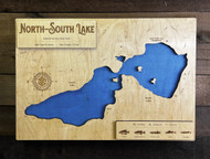 North-South - Wood Engraved Map