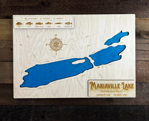 Mariaville - Wood Engraved Map