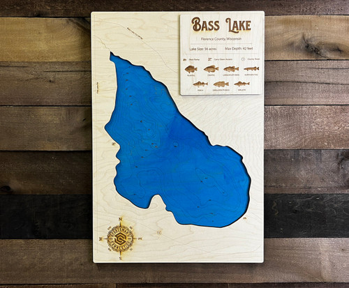 Bass - Wood Engraved Map