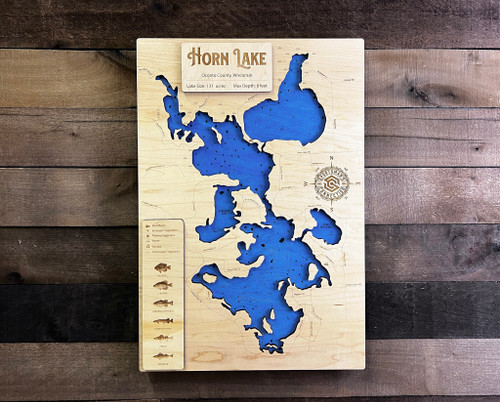 Horn (131 acres) - Wood Engraved Map