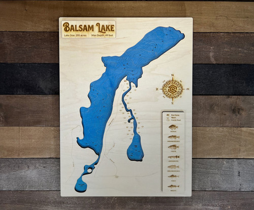 Balsam (295 acres) - Wood Engraved Map