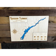 Radisson Flowage - Wood Engraved Map