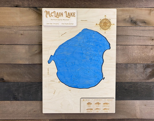 McLain - Wood Engraved Map