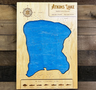 Atkins - Wood Engraved Map