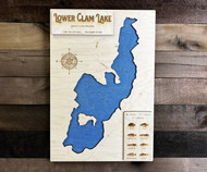 Lower Clam - Wood Engraved Map