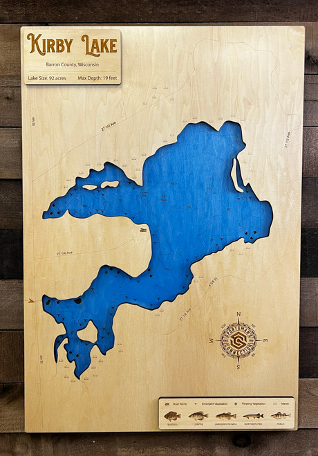 Kirby - Wood Engraved Map