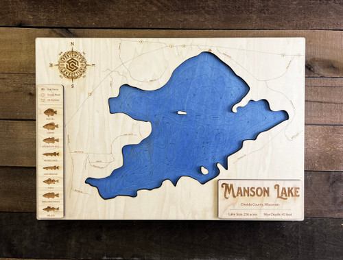 Manson - Wood Engraved Map