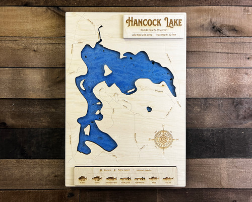 Hancock - Wood Engraved Map