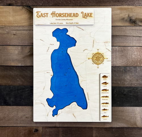East Horsehead - Wood Engraved Map
