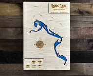 Long Lake - Wood Engraved Map