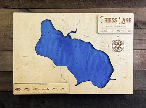 Friess - Wood Engraved Map