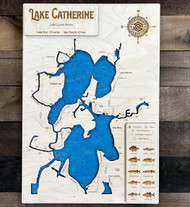 Catherine - Wood Engraved Map