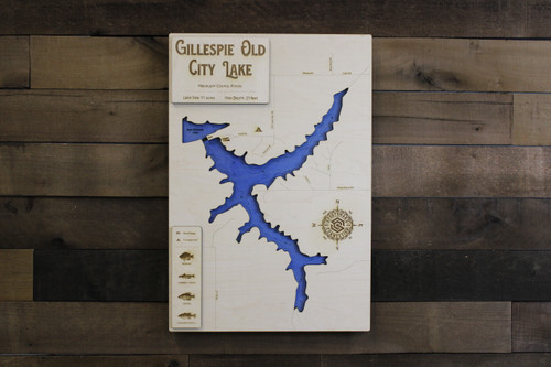 Gillespie Old City - Wood Engraved Map