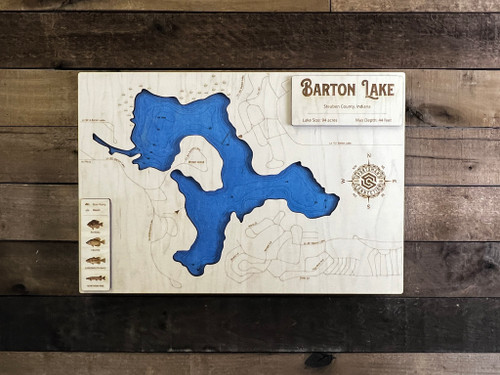 Barton - Wood Engraved Map