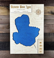 Beaver Dam (146 acres) - Wood Engraved Map